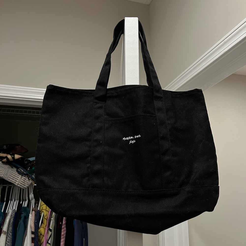 Michael Kors Black Canvas Tote Bag